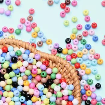 6mm 200PCS Acrylic Loose Round Beads For DIY Crafts Jewelry Making Handmade Material Multicolor Soild Color Jewelry Accessories 14