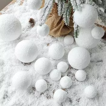 6pcs 6/8CM White Christmas Ball Hanging Decoration Party Home Room Decoration New Year Gift Box Navidad Christmas Tree Decor