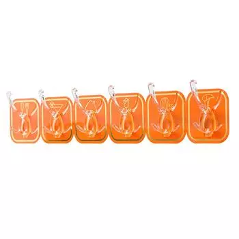 6PCS Acrylic Adhesive Hook Wall Mount Traceless Drilling Free Strong Bearing Capacity for Kitchen белый