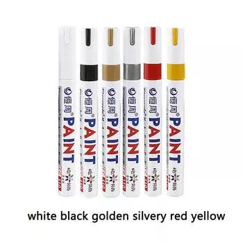 6pcs Colorful Permanent White Paint Marker Waterproof For Stone Markers Tire Tread Rubber Fabric Metal 12 Colors Pens