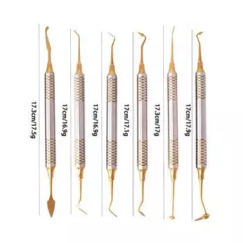 6Pcs Dental Composite Resin Filling Spatula Double Heads Mixing Carving Spatula Titanium Plated Head Filler
