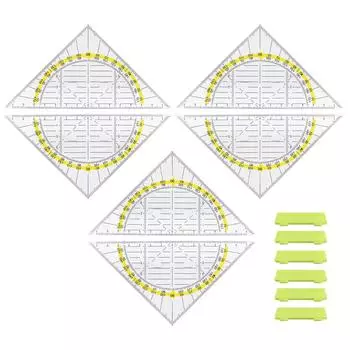 6pcs For Drawing Quilting Office School Math Triangle Ruler 170 Degree Square чистый