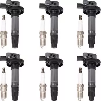 6Pcs Ignition Coil with Spark Plug UF553 For Ford Edge Explorer F150 Lincoln MKS