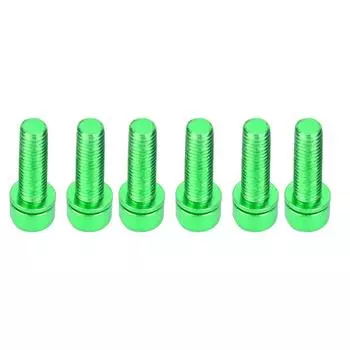 6Pcs M5x25mm Steel Bike Bottle Bracket Storage Rack Bolt Bicycle Accessory(green)