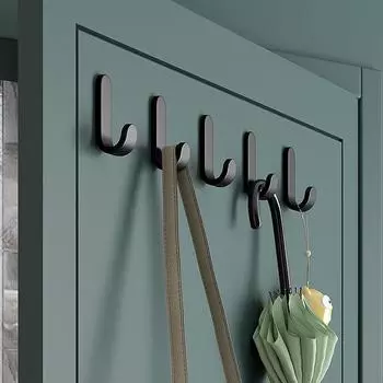 6pcs Multi-Purpose Wall Hooks Perfect For Organizing Keys, Clothes, Towels More чёрный