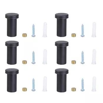 6pcs Practical Black or Golden Wall Hooks Heavy Duty for Closet Kitchen Bathroom Minimalist Design Easy Installation чёрный