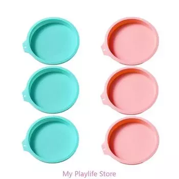 6pcs Professional Silicone Round Cake Molds Heat Resistant Dessert Baking Mould