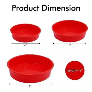 6PCS/Set Round Cake Pans Silicone Molds with scrapers for Baking Layer Cakes Cheese Chiffon Rainbow Cake Baking Pans