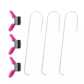 6pcs Sturdy Bead Spinner Loader Needles Large Eye Beading Needles and Beads End Charm for Artistic Jewelry Design