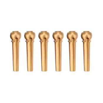 6PcsSet Durable Brass Guitar Bridge Pins for Folk Guitars Replacement Parts(Gold)