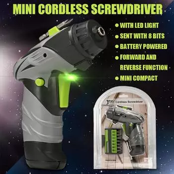6V 1/4 inches Electric Screwdriver Drill Power Tool 180RPM Battery Powered Screwdriver Mini Home DIY Tool Set