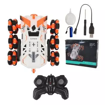 6WD Drift Stunt RC Cars Двухсторонний Rc Stunt Off Road Car со светом и музыкой Спрей для детей Игрушечная машина оранжевый