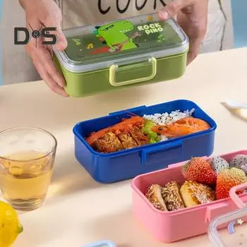 700 мл детский ланч-бокс Bento герметичная коробка для закусок мультяшный без BPA удобный контейнер для переноски детского питания для школы и приключений на свежем воздухе A