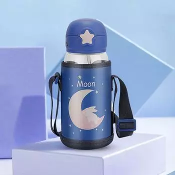 700ml Portable Drinking Straw Shoulder Strap Water Bottle Sports Water Kids For Rabbit