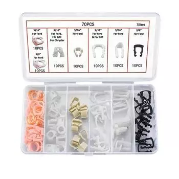 70Pcs Automotive Fuel Line Clips Nylon Fuel Line Repair Kits 61280 Fuel Line Retainer Clip Assortment For Ford Car Accessories CHINA