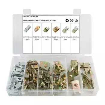 70pcs Metal U-Type Base Fender Bumper Leaf board Fastener Clip U Type Gasket FenderMetal clips