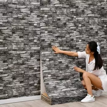 70см*1м самоклеящиеся 3D наклейки на стену из кирпича наклейки на стену для детской комнаты теплая спальня 70cmx1m белый