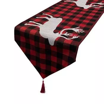 71in Christmas Table Runner Table Flag Cloth Cover Xmas Dining Home Party Decor RedCheck