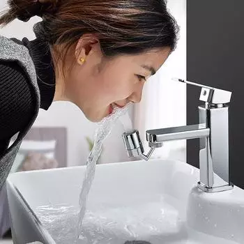 720 degrees Rotating Water Tap Kitchen Laundry Room Adjustable Splash Proof Metal Water Faucet