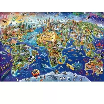 75*50 см для взрослых, 1000 шт., головоломка, мировой ориентир, красивые пейзажные картины, игрушки для снижения стресса, рождественские подарки