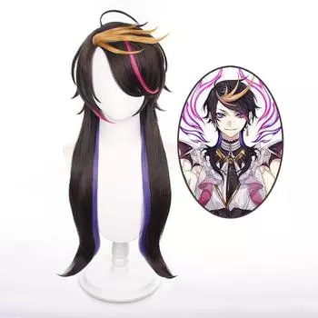 75 см VTuber Shu Yamino, парик для косплея, длинный прямой хвост, синтетические волосы NIJISANJI, головной убор Youtuber Virtual Idol 75cm бежевый