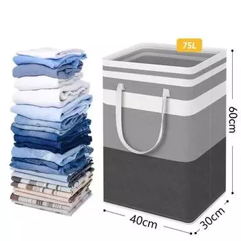 75L New Waterproof Fabric Laundry Basket Simple Clothes Sundries Storage Box Foldable Bag Large Capacity Laundry Basket 60X40X30CM 75L