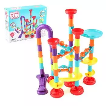 76/142 Pieces Set Diy Marble Construction Race Track Building Blocks Children Maze Roll Toys Christmas Gift Poland