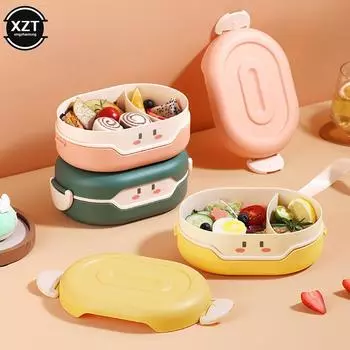 780ml Cute Bento Lunch Box Kawaii for Kid School Children Japanese Style Kindergarten Children s Bread Sandwich Food Lunch box зелёный