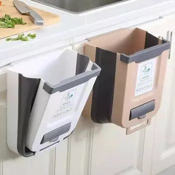 7/10L Kitchen Folding Garbage Bin Wall Mounted Garbage Bin Household Waste Paper Basket Folding Car Garbage Bin Kitchen Gadgets 7L белый