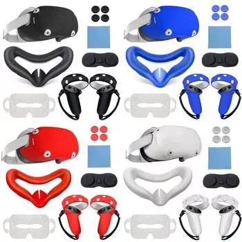 7 цветов, VR-оболочка, защитная крышка для объектива, защита от протечек, носовая накладка, набор из 7 предметов, VR-аксессуары для Oculus Quest, 2 замены