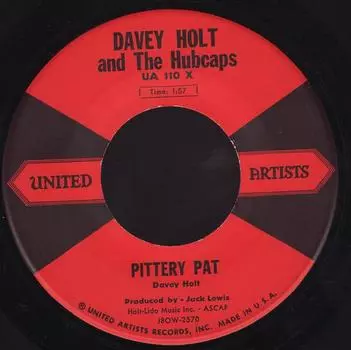 7-дюймовая пластинка DAVEY HOLT & THE HUBCAPS - Pittery Pat / You Move Me UA110X United Artists 1958 US Рок Б/У