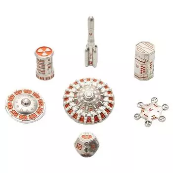 7 игральных костей D20 Spinner, набор игральных костей UFO, уникальные игральные кости DND, игральные кости Pioneer, одинарные 20-гранные игральные кости, Dungeons and Dragons, TRPG, ролевые игры MTG Настольная игра 5.8*5.8cm серебряный/красный