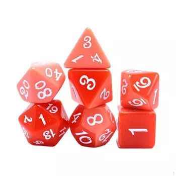 7 игральных костей D4-d20 с несколькими гранями Игрушки для вечеринок Настольная игра Аксессуары для классной комнаты Ролевые игры RPG Black