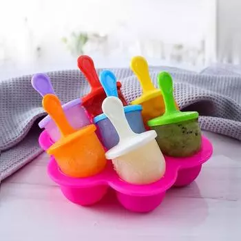 7 отверстий леденец крем силиконовая DIY ледогенератор желейная форма для шариков лето жёлтый