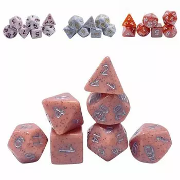 7 шт./компл., 7 кубиков, настольные игровые многогранные игральные кости D4 D6 D8 D10 D12 D20, игровые кости, прочные игральные кости DND, TRPG DND
