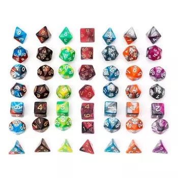 7 шт./компл. акриловые D4 D6 D8 D10 D12 D20 для TRPG DND, настольная игра, многогранные игральные кости, игральные кости DND