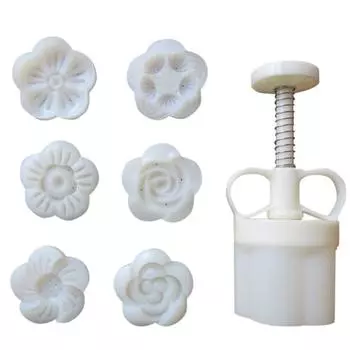 7 шт./набор DIY Mooncake Mold Кондитерские изделия Печенье Пресс с 6 Цветочными Штампами
