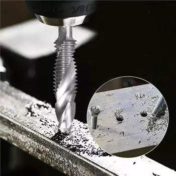 7 шт., набор комбинированных сверл и метчиков с метрической резьбой HSS M3-M12, инструмент для быстрой смены резьбы серебряный