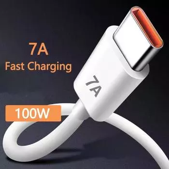 7A 100 Вт USB-кабель типа C, кабель для сверхбыстрой зарядки для Huawei Mate 40, 30, Xiaomi, Samsung, USB-кабели для быстрой зарядки, шнур для передачи данных 0.25M