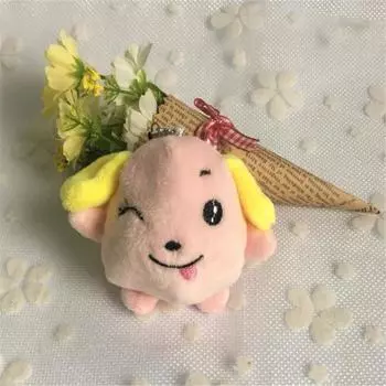 7CM Puppy Plush Stuffed Toys Lovely Dog Pendants Mobile Phone Chain Plush Toy Kid s Gifts PP Cotton 7CM жёлтый