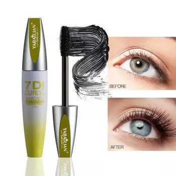 7D Extra-Volumizing Mascara Curl & Extreme Lengthening, Long-Sticking Waterproof Formula Smudge-Roof Rich Black Waterproof Mascara зелёный