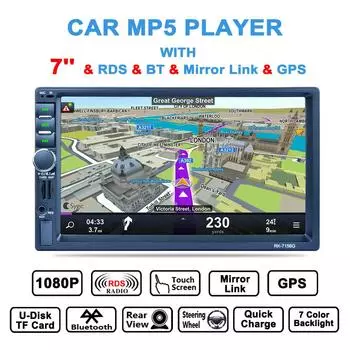 7inch Dual-definition Touch TFT Screen MP5 Unit Player Support MP3 AM FM GPS
