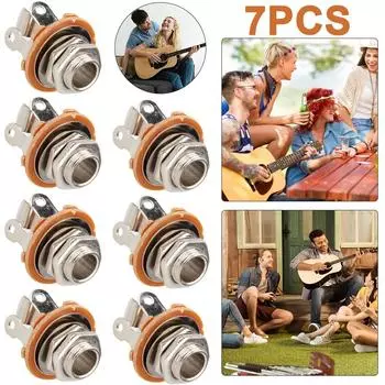 7Pcs 1/4 Inch Guitar Plug Socket 2-Conductor Mono Mount Jack for Electric Guitar