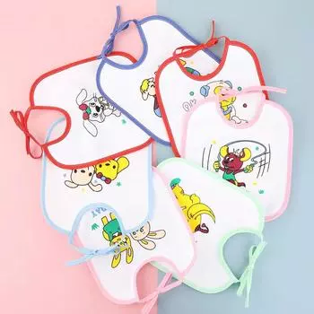 7Pcs 7 Days A Week Non Repeatable Baby U Bibs Newborn Baby Waterproof Printed Towel Baby Drool Towel