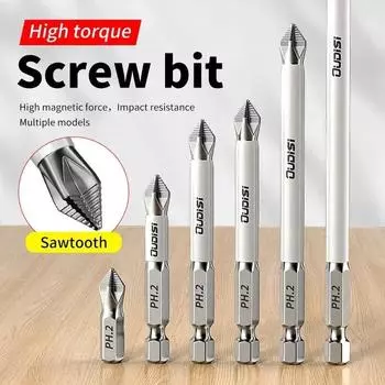 7PCs Non-Slip Magnetic Cross Head Household Electric Driver Screw Set - High Hardness Hand Drill Bits for Electric Screwdrivers