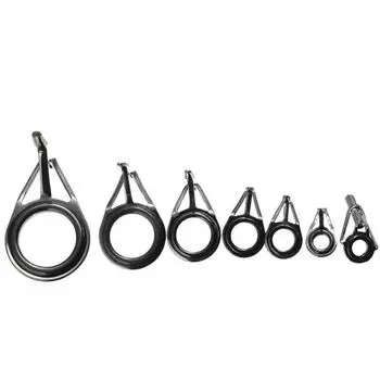 7Pcs/set Fishing Pole Rings Outdoor 5-18mm Dia Eyes Fish Fishing Rod Tip Repair Kits Guides