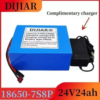 7S8P 24V 24Ah литий-ионный аккумулятор 18650, подходит для 24V250-500W встроенной BMS + бесплатное зарядное устройство