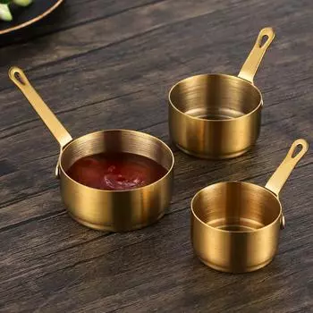 80/100 мл 304 нержавеющая сталь кастрюля с ручкой корейская мини круглая приправа миска для макания перца кетчупа столовая посуда