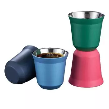 80 мл Двойные стенки из нержавеющей стали эспрессо чашка Nespresso Pixie изоляция кофе CupShape симпатичные капсулы термокружки кофе 80ML