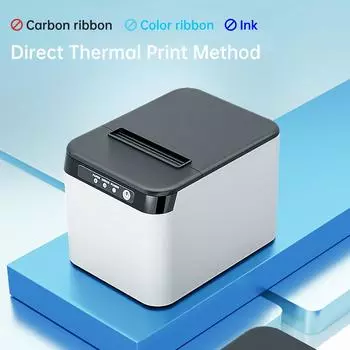 80 мм чековый принтер ESCPOS Термопринтер Настольный прямая печать USB+LAN соединение Высокая EU белый
